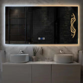 Specchio LED Rettangolare | Pulsanti touch | Funzione anti-appannamento | Temperatura di colore regolabile - Reyze Serie Good Vibes Modello 6